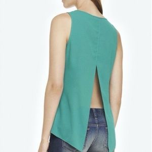 NWOT Express Emerald Green Split Back Tank Top, XS
